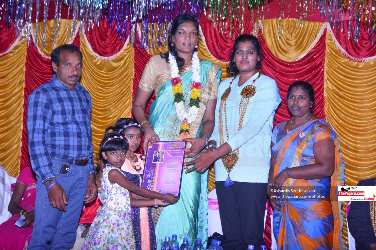 Photos: Felicitation of Tharjini Sivalingam by her village society