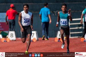 At the start of 100m event (National Sports Festival) 