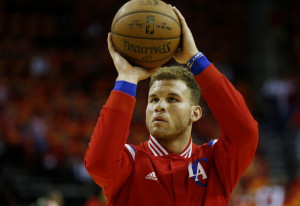 HOUSTON, TX - MAY 17: Blake Griffin #32 of the Los Angeles Clippers warms up prior to Game Seven of the Western Conference Semifinals against the Houston Rockets at the Toyota Center for the 2015 NBA Playoffs on May 17, 2015 in Houston, Texas. NOTE TO USER: User expressly acknowledges and agrees that, by downloading and/or using this photograph, user is consenting to the terms and conditions of the Getty Images License Agreement. Scott Halleran/Getty Images/AFP