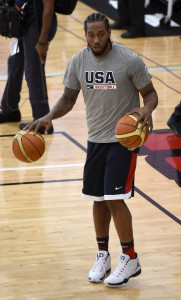 LAS VEGAS, NV - AUGUST 11: Kawhi Leonard #30 of the 2015 USA Basketball Men's National Team attends a practice session at the Mendenhall Center on August 11, 2015 in Las Vegas, Nevada. Ethan Miller/Getty Images/AFP