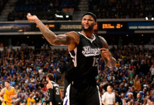 SACRAMENTO, CA - JANUARY 09: DeMarcus Cousins #15 of the Sacramento Kings reacts after he thought he was fouled during their game against the Golden State Warriors at Sleep Train Arena on January 9, 2016 in Sacramento, California. Cousins was called for a technical foul for his reaction. NOTE TO USER: User expressly acknowledges and agrees that, by downloading and or using this photograph, User is consenting to the terms and conditions of the Getty Images License Agreement. Ezra Shaw/Getty Images/AFP