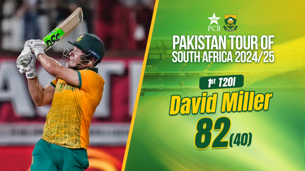 WATCH David Miller 82 (40) Pakistan tour of South Africa 2024 1st