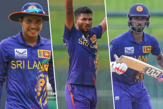 Dunith Wellalage, Sahan Arachchige and Dilshan Madushanka