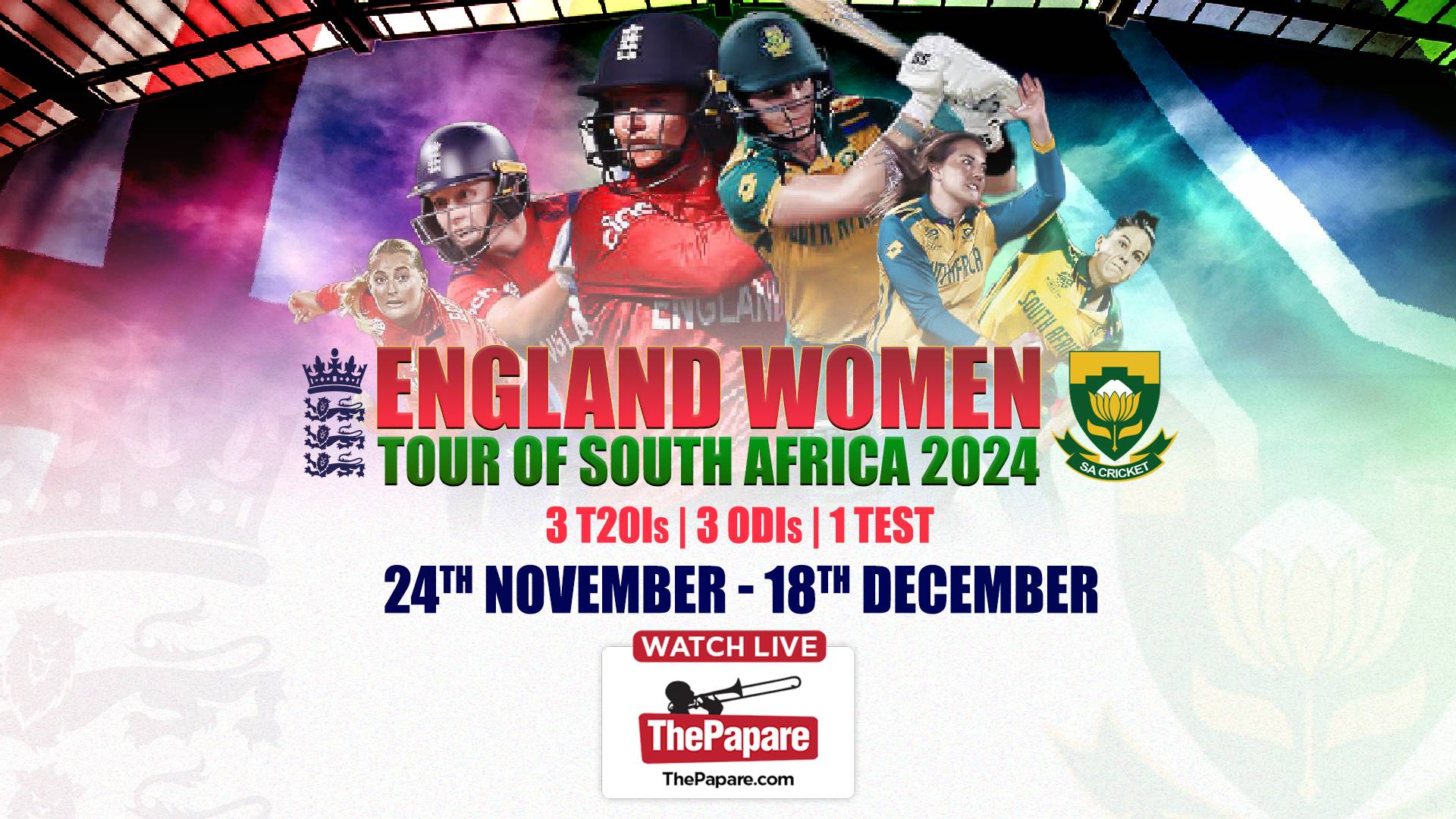 LIVE England Women tour of South Africa Women 2024