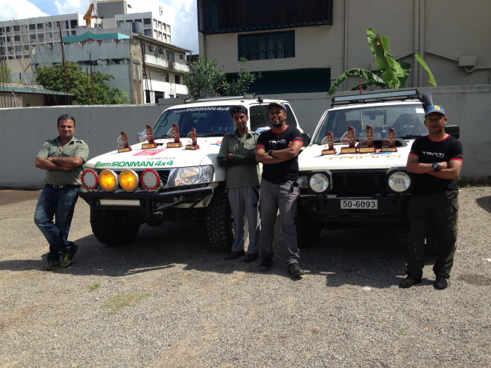 From L to R: Joint Champions Sam Chandrasoma (Driver), Sarindu Gamage (Co-Driver), Shafraz Junaid (Driver) and Akhry Ameer (Co-Driver)