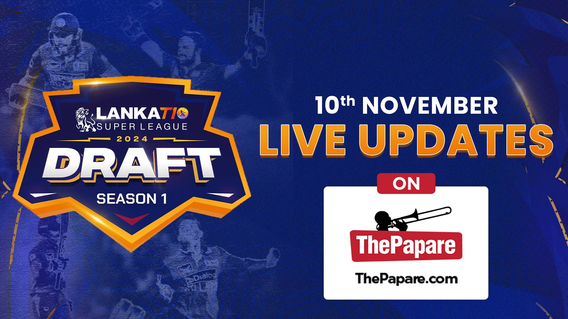 LIVE Blog Lanka T10 Super League 2024 Player Draft