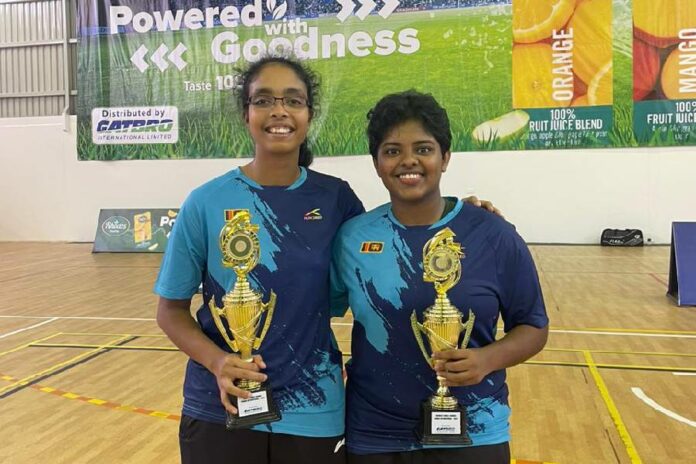 Hasini & hasara won silver in zambia international badminton tournament 2024