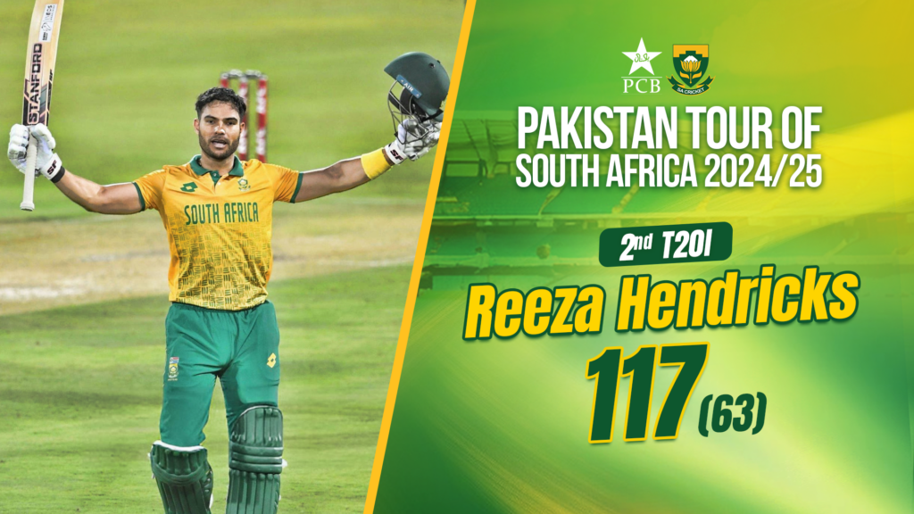 WATCH Reeza Hendricks 117 (63) Pakistan tour of South Africa 2024